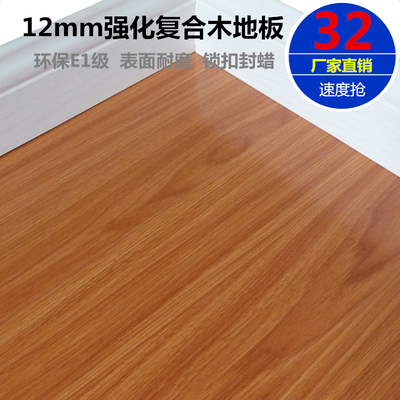 圣象木業(yè)強(qiáng)化地板12mm復(fù)合臥室大自然環(huán)保E0耐磨防水家用木地板